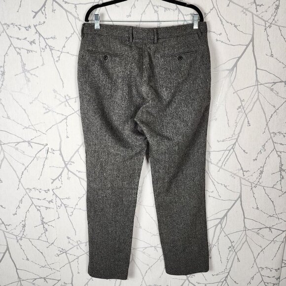 J. Crew Gray 100% Wool Tweed Slim Fit Trousers - Picture 2 of 8